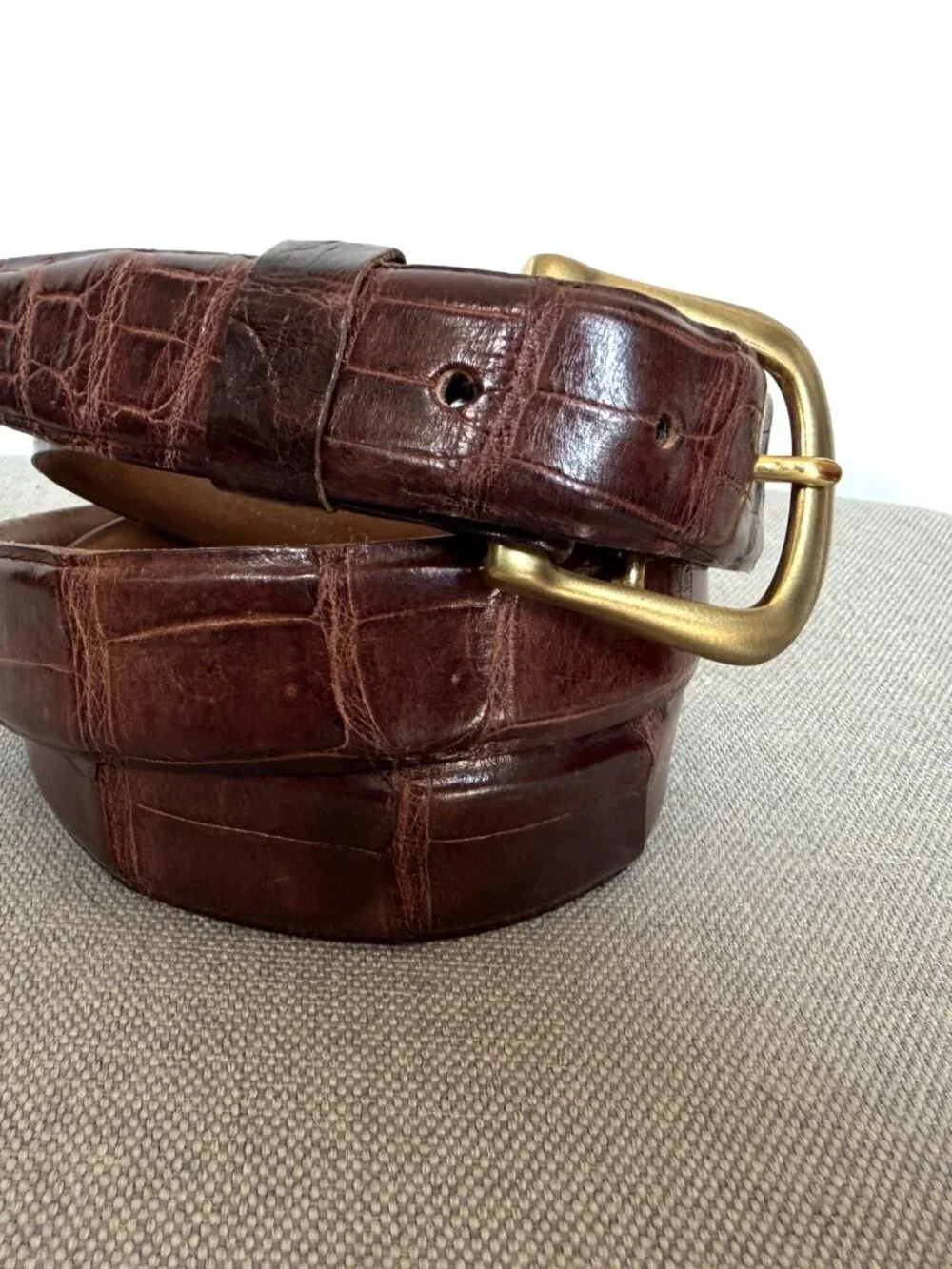 Brown Genuine Crocodile Belt (Vintage?) COCODRILO LEGITIMO Mexico